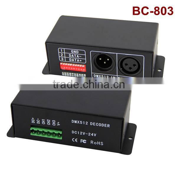 3 Channels DMX-512 Decoder Controller for RGB LED Lamp Light Multi-functional Full-color Controller