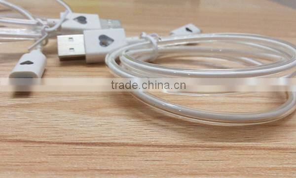 china supplier flash light cables and wires LED usb cable for huawei P9