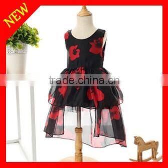 kids fashion dress high quality cotton birthday printed dress for kids