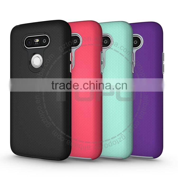 Korea design hybrid plastic Silicone material wholesale mobile accessories hard PC cushioning shockproof shell case for LG G4 G5