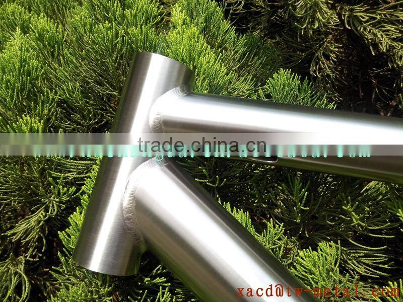 xacd made titanium MTB bike frame with handing brush finished