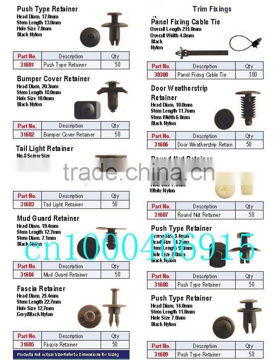 2015 High quality ZX plastic fastener/plastic blind rivets/car clips fastener