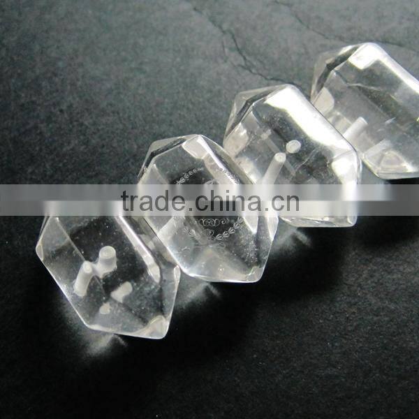 23*13mm transparent natura crystal quartz half hole drilled pendant charm DIY jewelry findings supplies 4140009