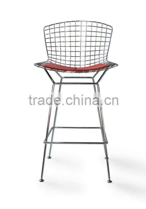 Mesh steel outdoor harry bertoia rose gold metal bar stool high chair