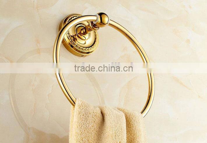 Gold color round shape towel ring Solid Brass towel ring ,Bathroom Hardware Product,Bathroom Accessories acrylic towel ring