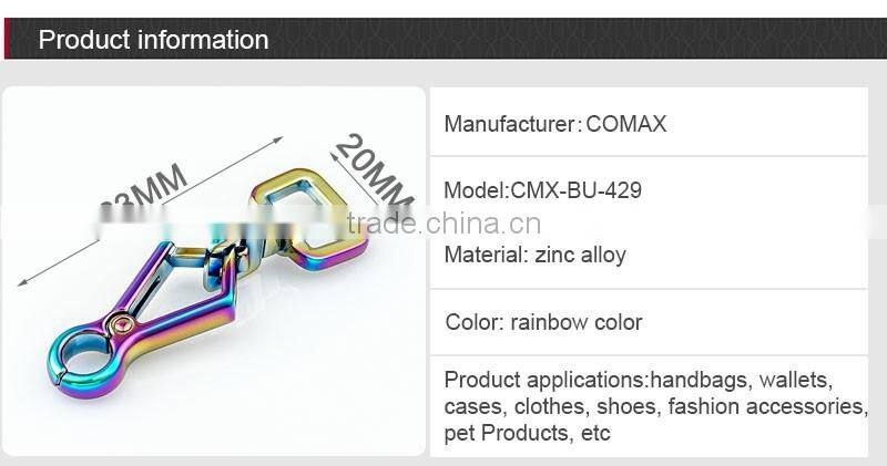 New Design Fashion Rainbow Color Metal Swivel Snap Hook For Clutch Bag