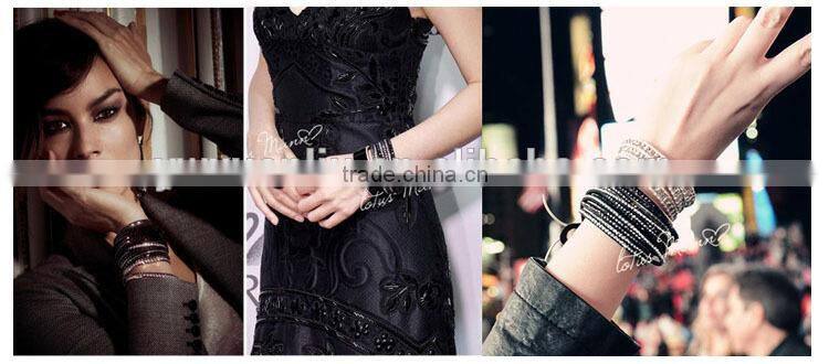 2015 fashion jewelry handmade bio magnetic leather bracelet