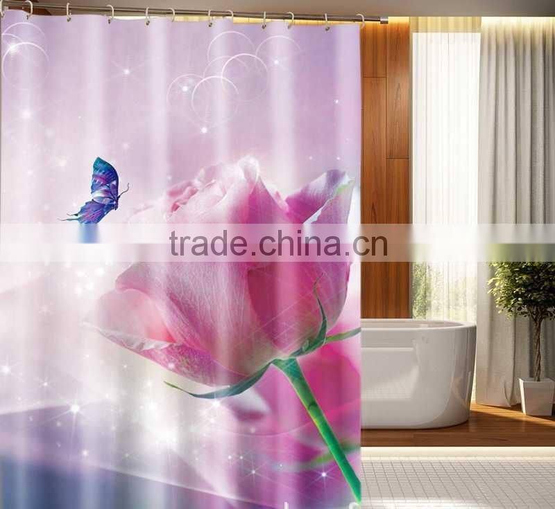 Vivid Photo Printed Butterfly Shower Curtain