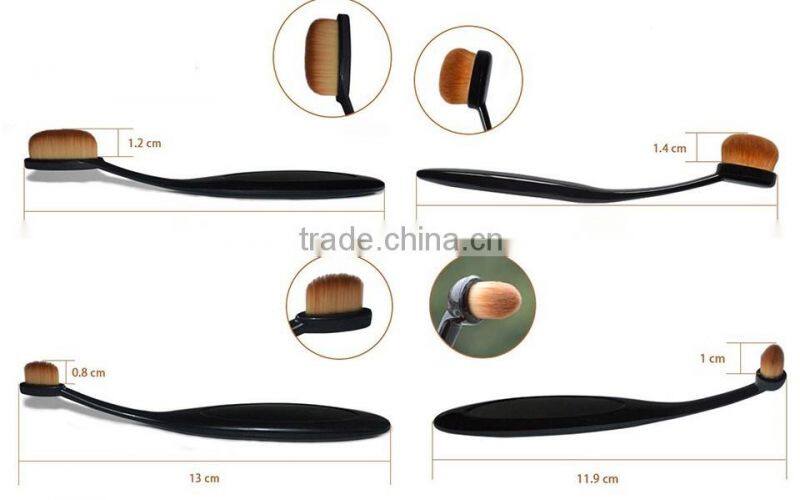 10Pc/Set Beauty Tools Toothbrush Shaped Foundation Eyebrow Eyeliner Lip Facial Makeup Oval Brushes