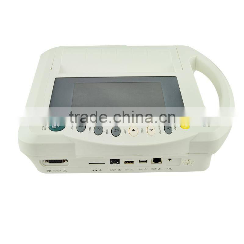 Popular 7 inch color screen 12 Lead 12 Channel Electrocardiograph ECG / EKG Machine with CE