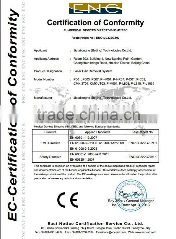China supply CE P003 long pulse Nd yag laser for Skin Rejuvenation