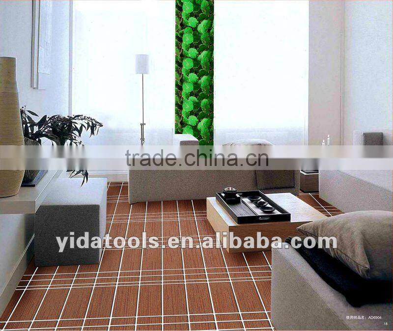 Green leaves with golden edge ceramic tile