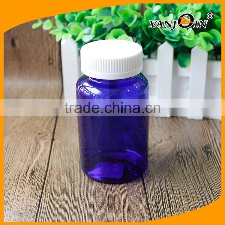 50ml Clear Blue Plastic Pill Bottle with Locking Lid