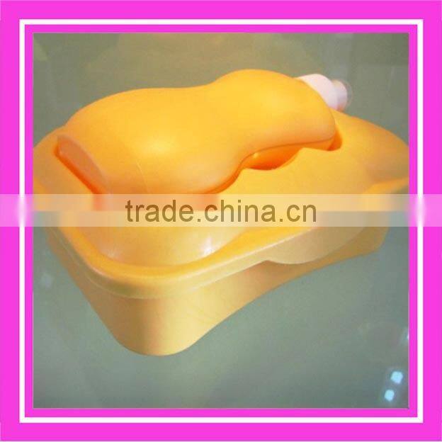 plastic food container with water bottle