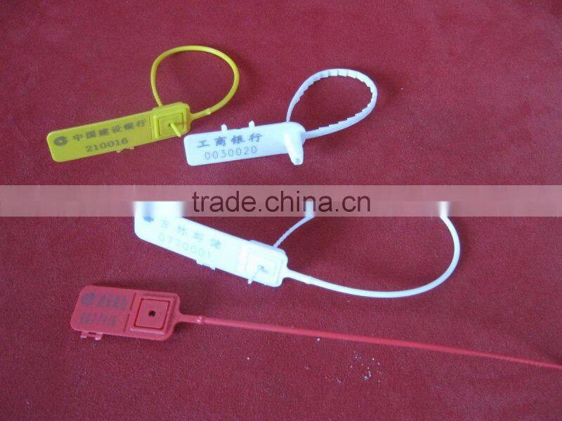 cable sealing grommets, plastic bank security seal, with scannable UPC