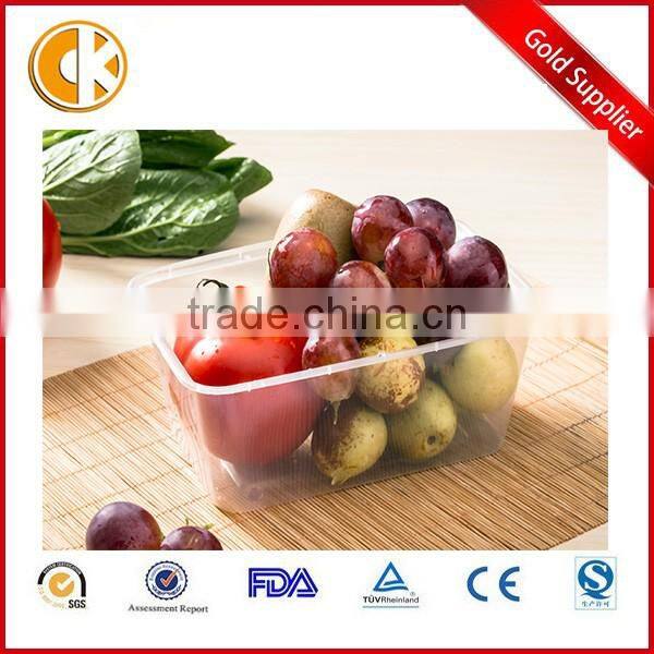Vegetable plastic container/fruit plastic container/disposable fruit container with lid