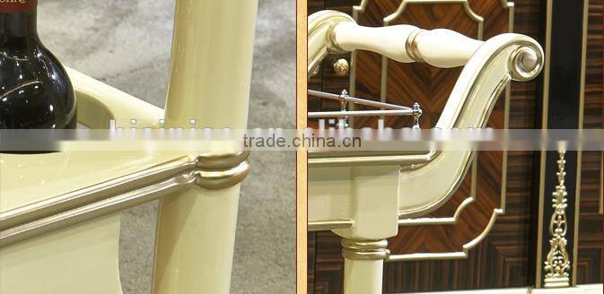 European Style Luxury Wooden Dining Car, Fashionable Villa Convenient Tea/Wine Serving Trolley (BF01-ML021)