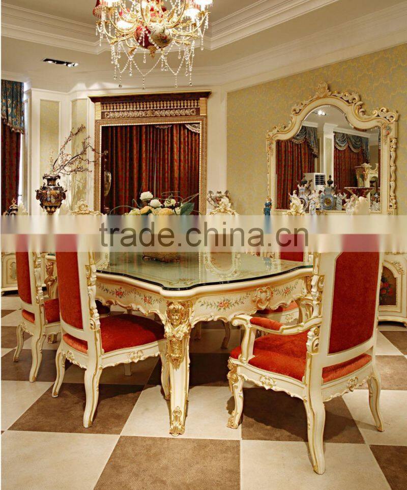 Luxury French Rococo Style White Four Door Glass Display Cabinet/ Gorgeous Home Decorative Cupboard Showcase/ Classic Sideboard