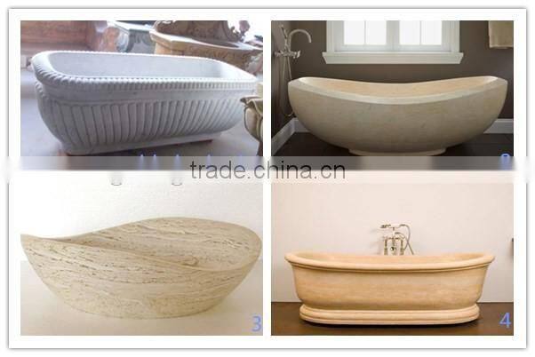 Factory Hand Carved Highly Polished White Marble Bathtub