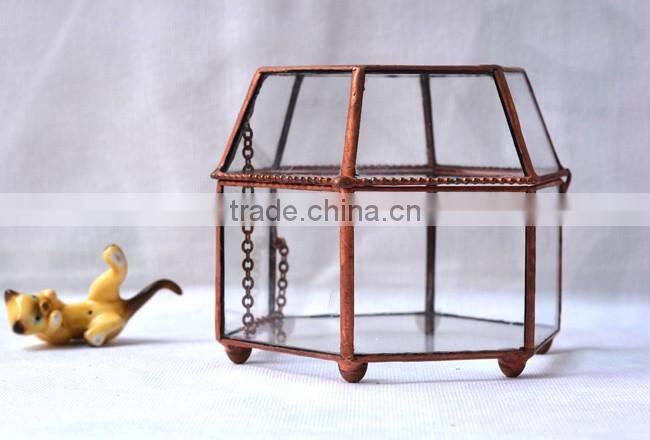 Indoor decoration clear glass plant terrarium hanging terrarium geometric