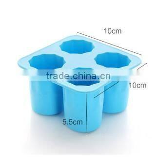 New Design 4 holes silicone ice cube tray &custom silicone shot glass ice tray &silicone shot glass/ice mould