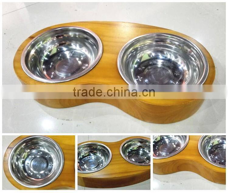 Wooden Dog Bowl Pets Accessories Products