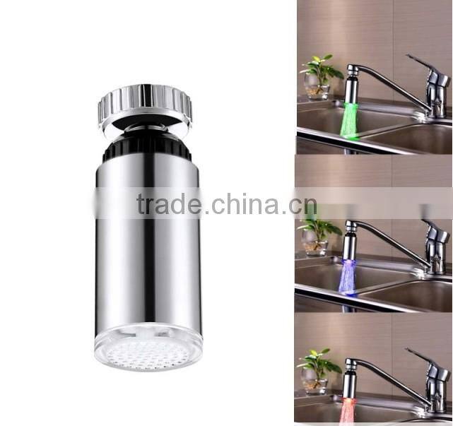 Temperature Automatic Control LED Copper Bubble Color Changing LED Faucet Light Spout, Kitchen Basin LED Faucet For Wholesale