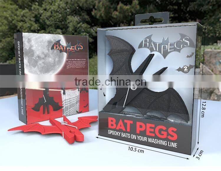 Factory Direct Creative Batman Plastic Clothes pin Home Black Batman Shape Plastic Clothes Pegs