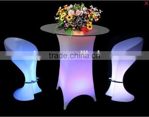 Luminous outdoor table set led colour changing lights bar furniture