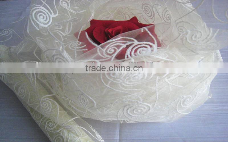 latest style soft pattern high quality foam organza fabric for decoration