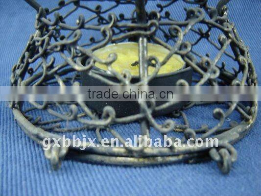 Gold wire tower shaped decorative candle lantern craft