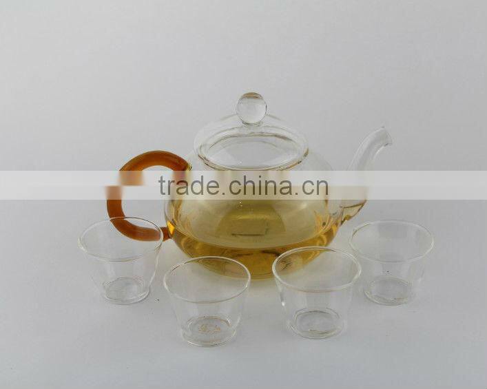 exquisite handmade clear borosilicate teapot glass with stailess steel filter and logo