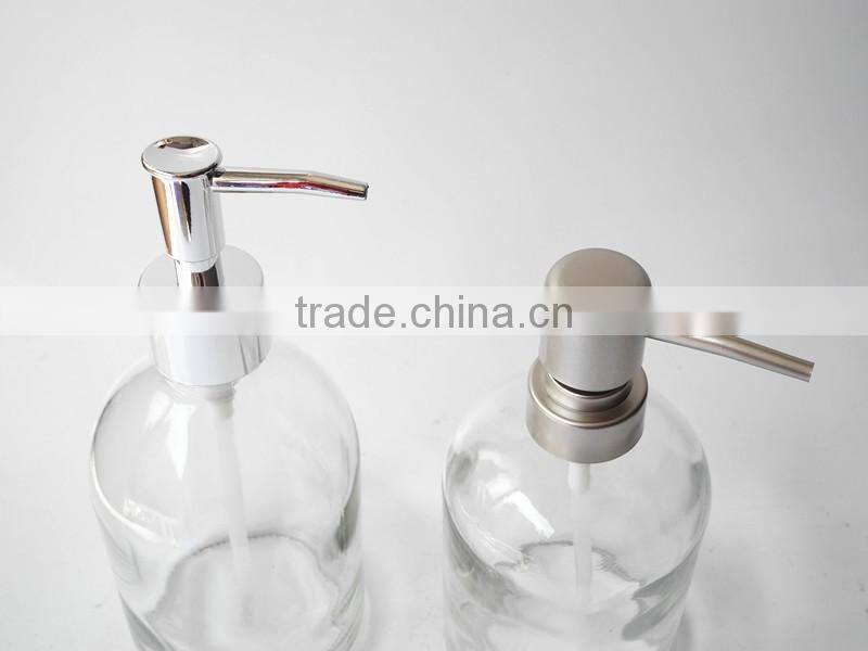 cheap smooth practical glass liquid foam soap preserve bottle with metal cap