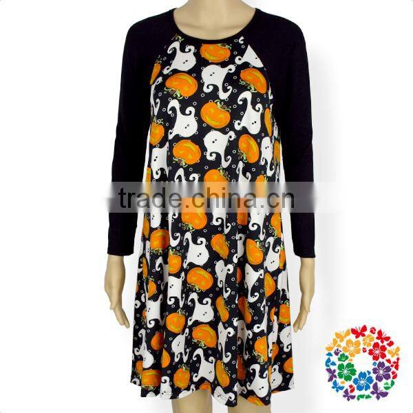 Kids boutique clothing long raglan sleeve little girls dresses children frocks designs