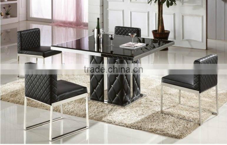 B8020 cheap pu cushion stainless steel cafe dining chair