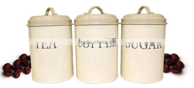 Round Metal Biscuit Jar