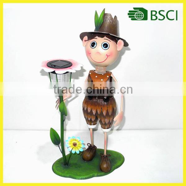 YS15068 Metal decoration garden boy solar light parts