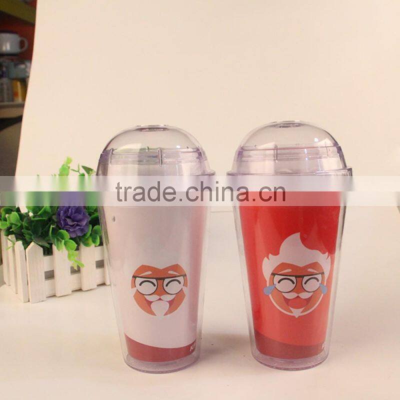 PS double wall 450ml color changing tumbler with oem design