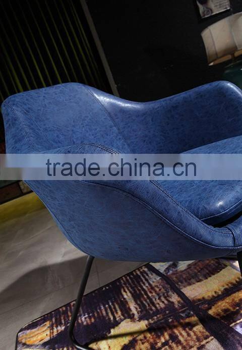 YYA14 dark blue color leather Modern Club Chair 2016 new fashion leisure chair for club