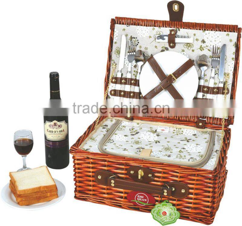 wholesale handmade insulated fast food picnic basket wicker