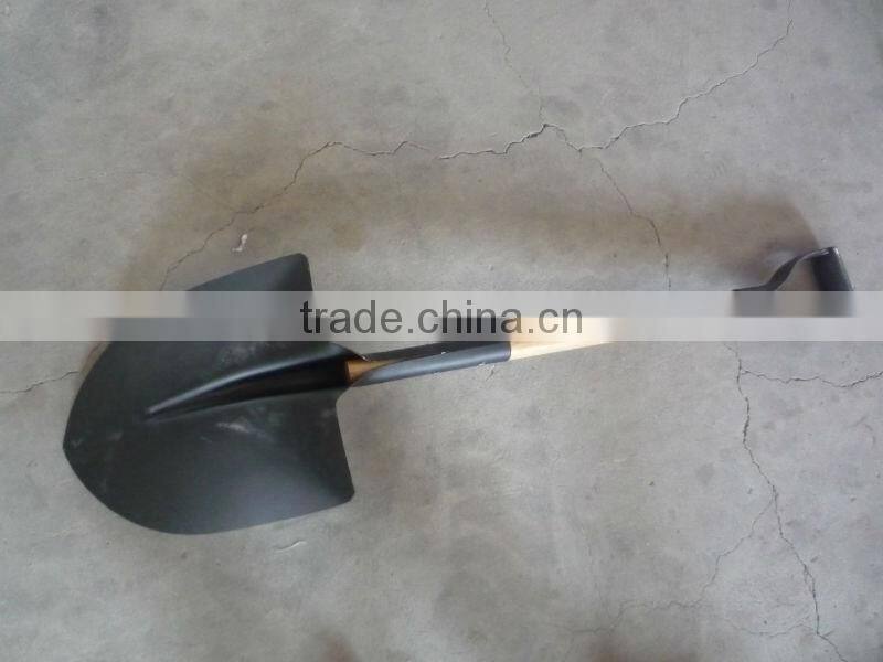 S505L digging shovel with long wood handle