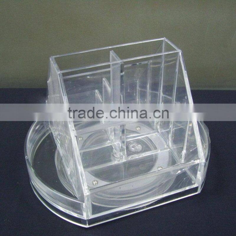 High quality transparent clear square plastic desktop organizer