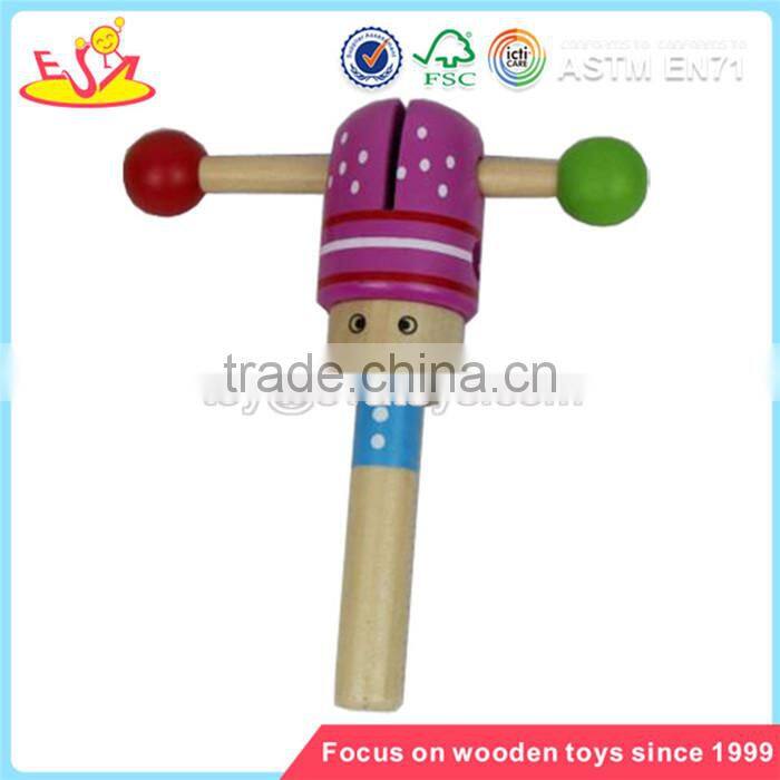 Wholesale children musical wooden sound toy top quality baby wooden sound rattle toy W08K001