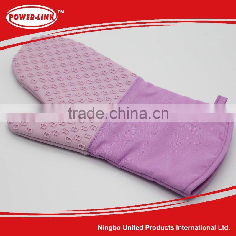 BBQ kitchen purple stripes cloth with Silicone large size Glove