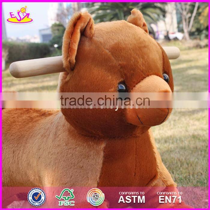 2017 New design cute bear wooden baby rocking animal W16D073