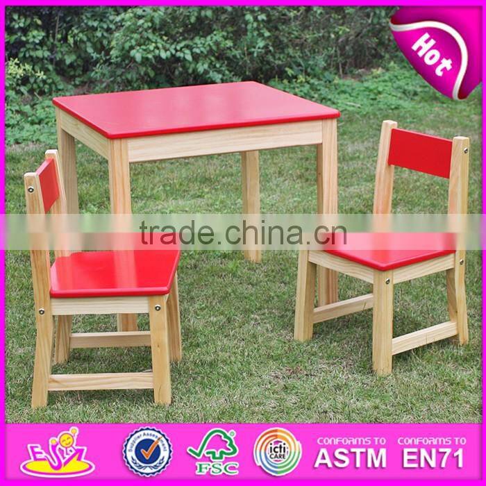 High quality kindergarten table and chairs natural wood daycare furniture W08G209-S