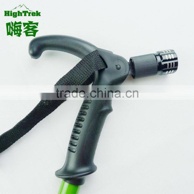 2014 Latest design outdoor sports walking stick with light and alarm
