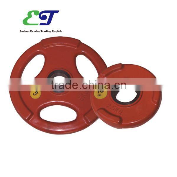 3 hole Olimpic plate / color weight plate / Vinyl weight plate / 5 kg weight plate