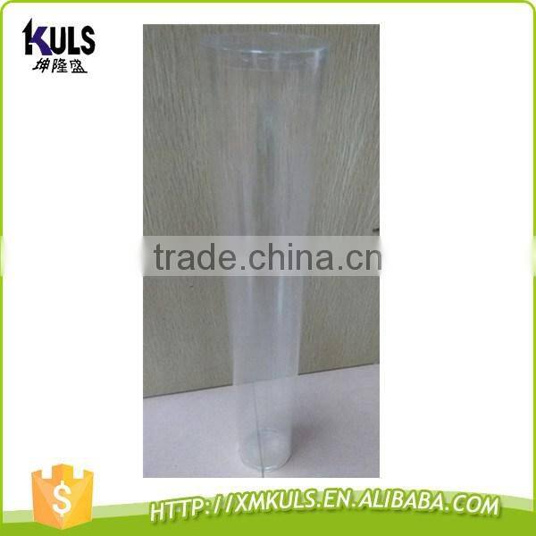 Factory supply Plastic with cap clear Cylinder tube for storage PVC pipe packing