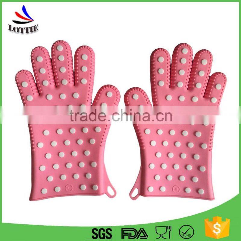2016 Hot selling FDA grade Kitchenware Baking Silicone Oven Mitt Microwave oven gloves